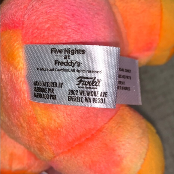 FNAF Five Nights At Freddy’s Tie Dye Chica Let’s Eat Funko Small Plush Toy - Picture 6 of 8